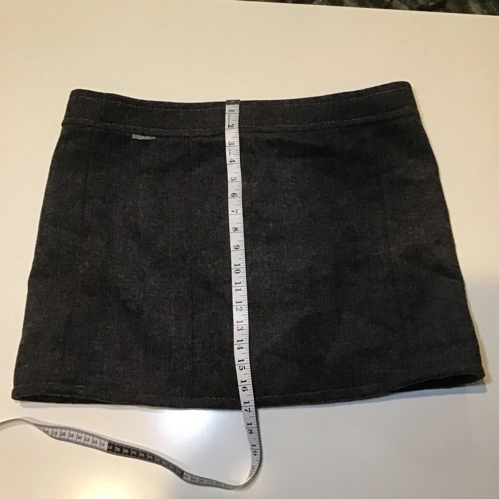 Purnell 12 31 Santa Barbara‎ Work Wear Gray Zip Skirt Wrap Look Wool Blend